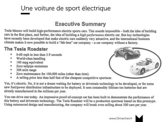 www.15marches.fr
Une voiture de sport électrique
 