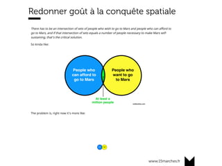 www.15marches.fr
Redonner goût à la conquête spatiale
 