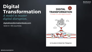 Digital
Transformation
A model to master
digital disruption.
@dadovanpeteghem
digitaltransformationbook.com
Sold in +55 countries
 