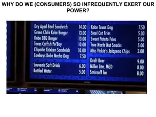 WHY DO WE (CONSUMERS) SO INFREQUENTLY EXERT OUR POWER? 