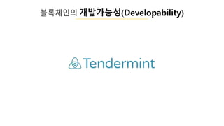 블록체인의 개발갶ĵ성(Developability)
 