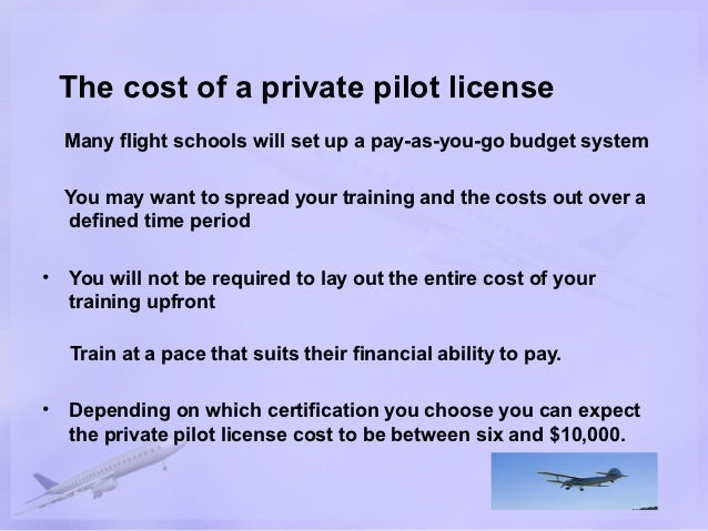 The cost of a private pilot license