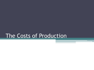 The Costs of Production
 