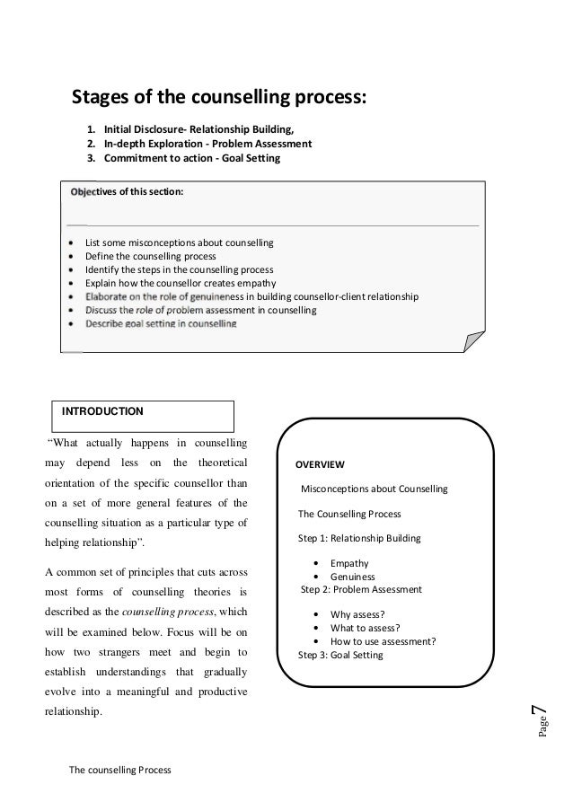 Counseling process steps Counseling process steps