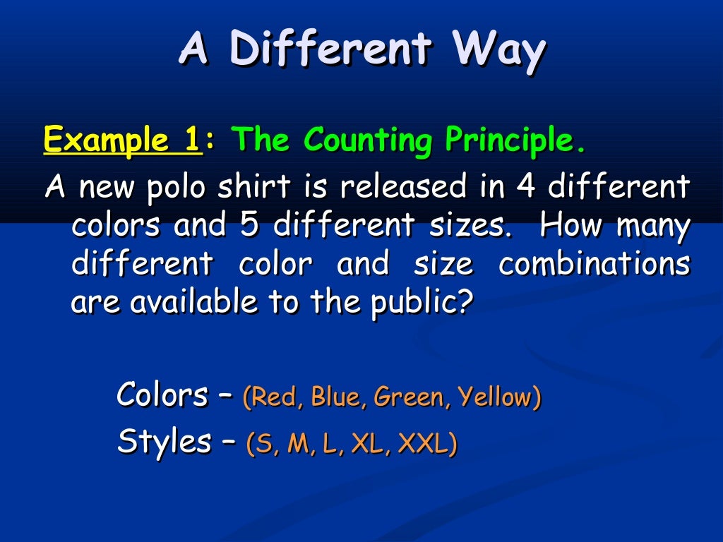 The fundamental counting principle
