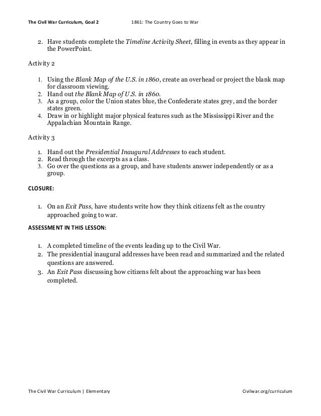 Civil war essay questions