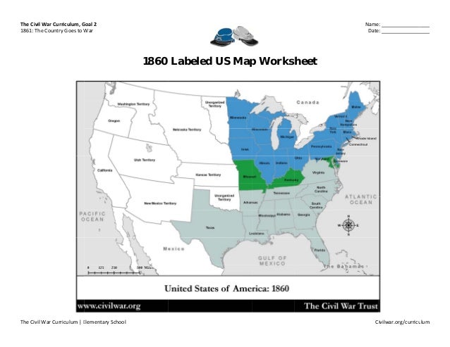 Civil war map worksheet