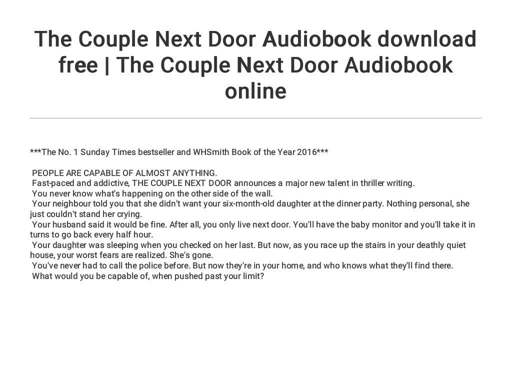 book review the couple next door