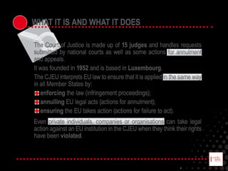 THE COURT OF JUSTICE OF THE EUROPEAN UNION (CJEU). A FOCUS ON THE CVRIA ...