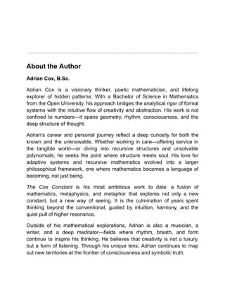 Cox Math The Cox Constant - The Geometry of Balance + Maths Papers.pdf