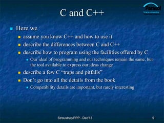 THE C PROGRAMMING LANGUAGE PPT CONTAINS THE BASICS OF C | PPT