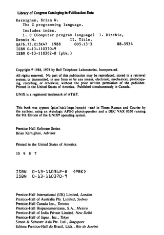 The c programming language