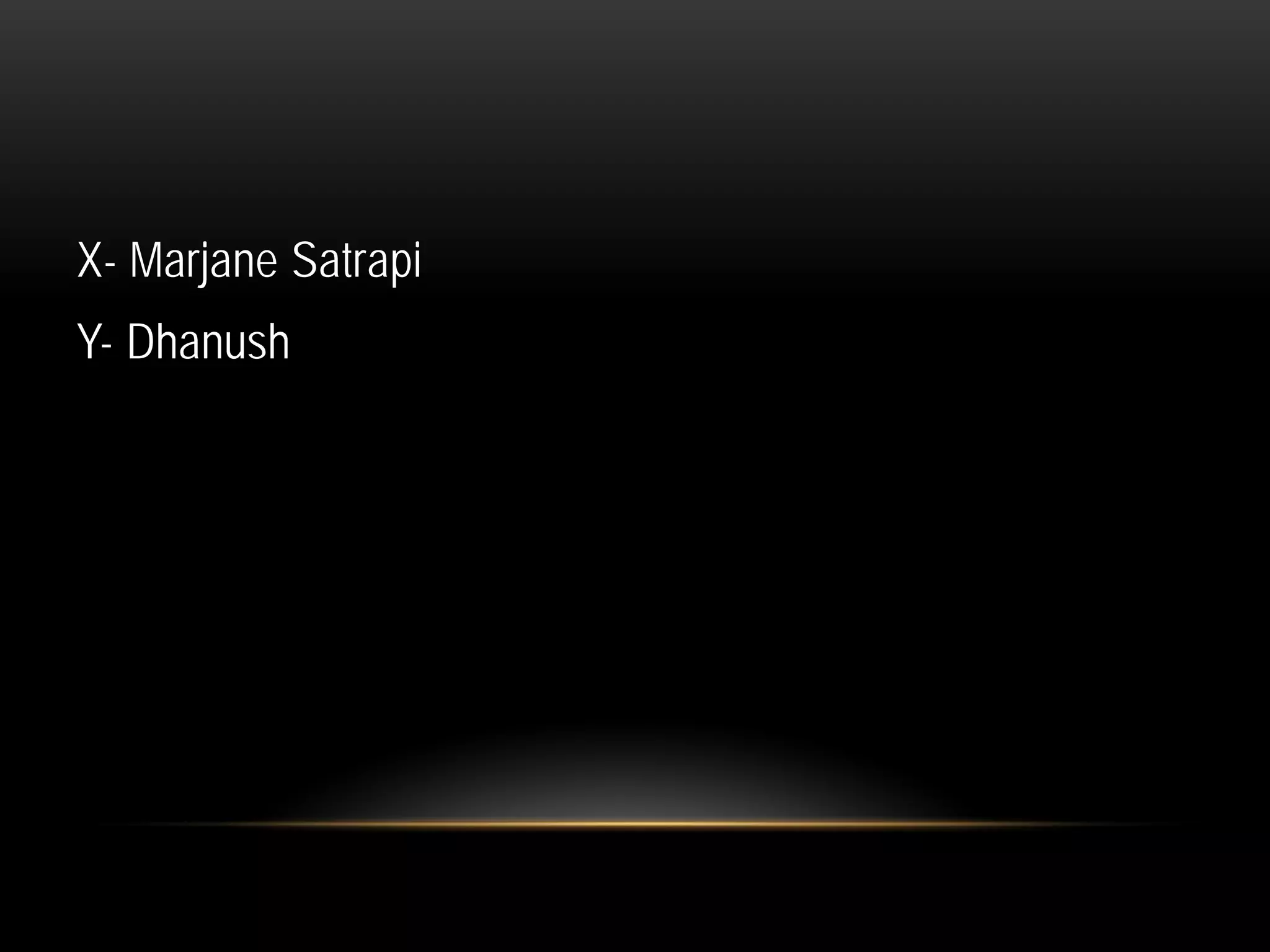 X- Marjane Satrapi
Y- Dhanush
 