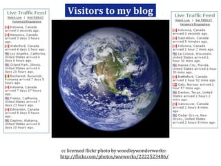 Visitors to my blog




 cc licensed )lickr photo by woodleywonderworks:
 http://)lickr.com/photos/wwworks/2222523486/
 