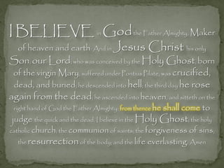 The Creed - I Believe In Christs Return