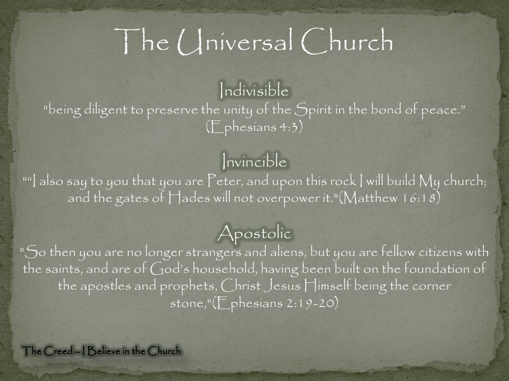 The Creed I Believe In The Church