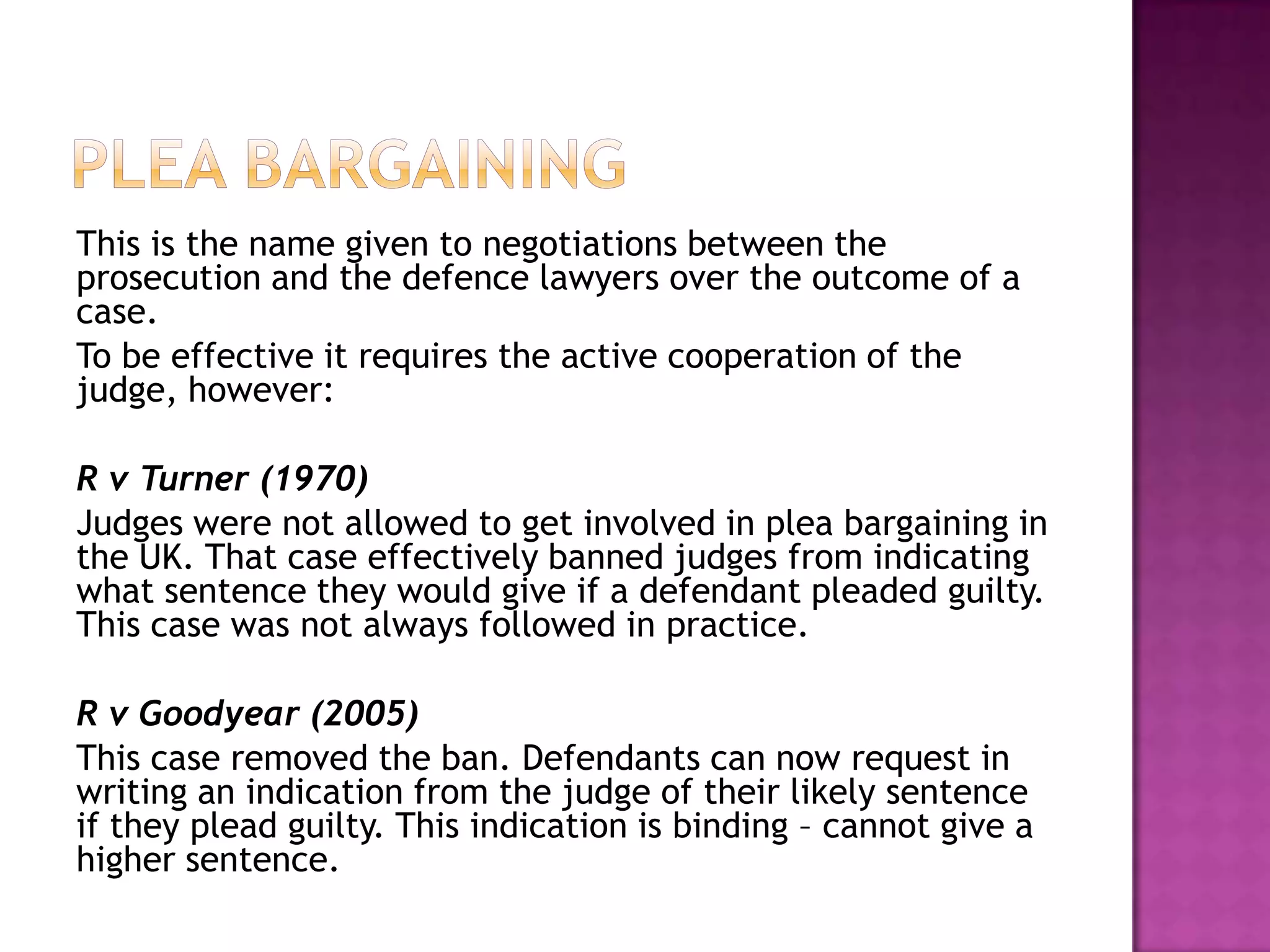  Any points of law they intend to raise.Mode of TrialDisclosureThe prosecution is under a continuing duty to disclose material that might reasonably be considered capable of undermining its case or assisting the defence case.Should this be the case? What could be the problems?