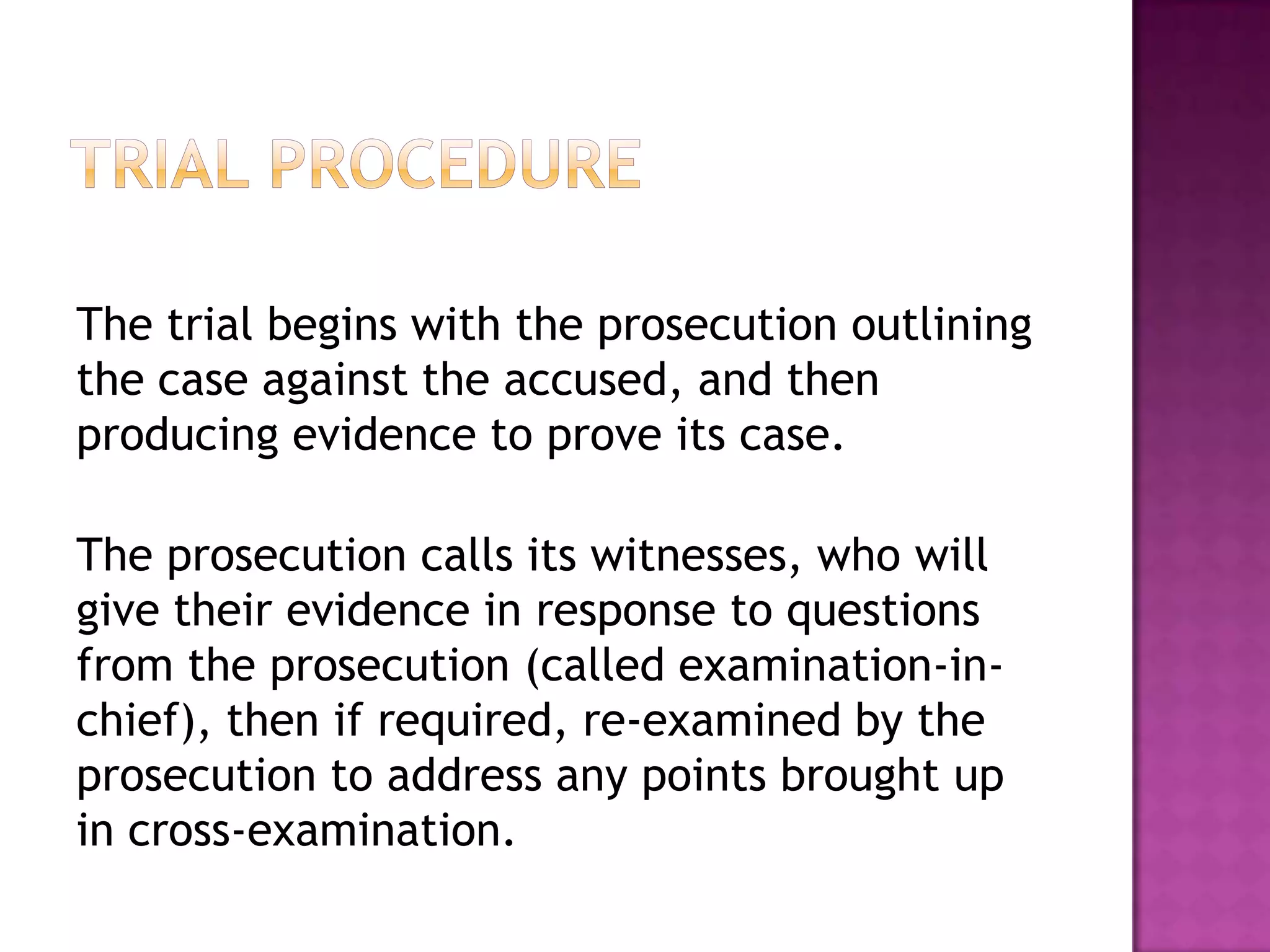 Plea BargainingThis is the name given to negotiations between the prosecution and the defence lawyers over the outcome of a case.To be effective it requires the active cooperation of the judge, however:R v Turner (1970)Judges were not allowed to get involved in plea bargaining in the UK. That case effectively banned judges from indicating what sentence they would give if a defendant pleaded guilty. This case was not always followed in practice.R v Goodyear (2005)This case removed the ban. Defendants can now request in writing an indication from the judge of their likely sentence if they plead guilty. This indication is binding – cannot give a higher sentence.
