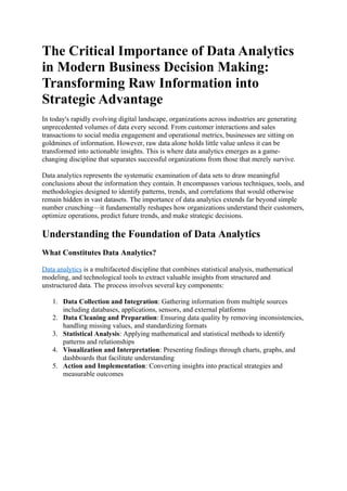 The Critical Importance of Data Analytics in Modern Business Decision ...