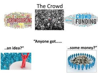 The Crowd

“Anyone got……
..an idea?”

..some money?”

 