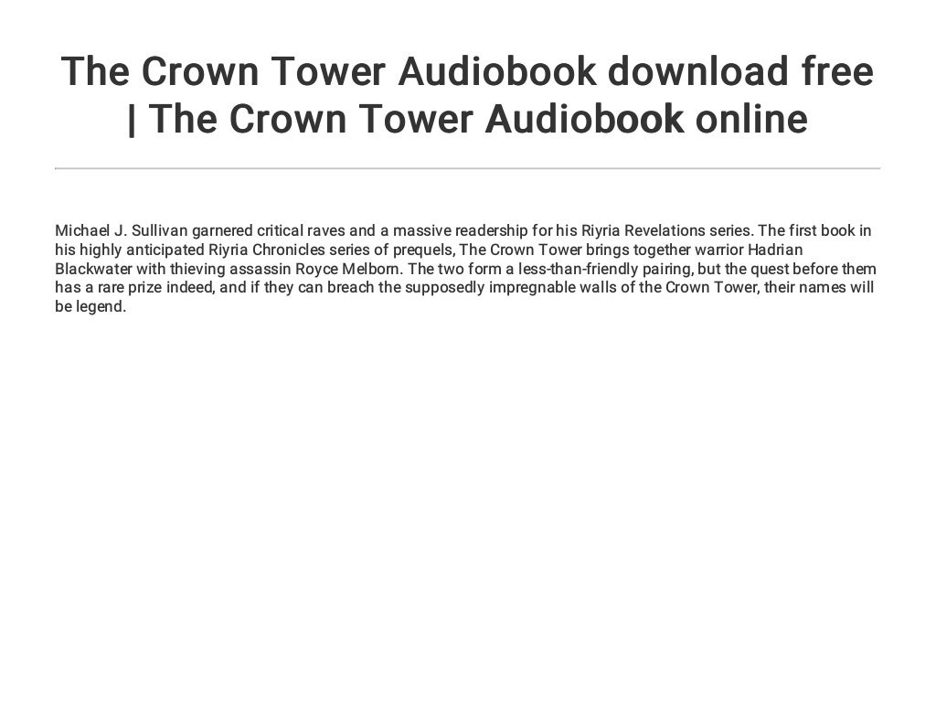 the crown tower by michael j sullivan the crown tower by michael j sullivan