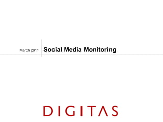 Social Media Monitoring March 2011 
