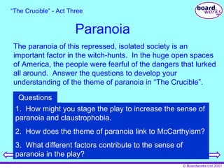 paranoia in the crucible