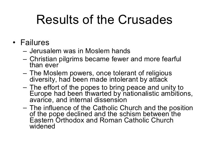 Causes And Failures Of The Crusades