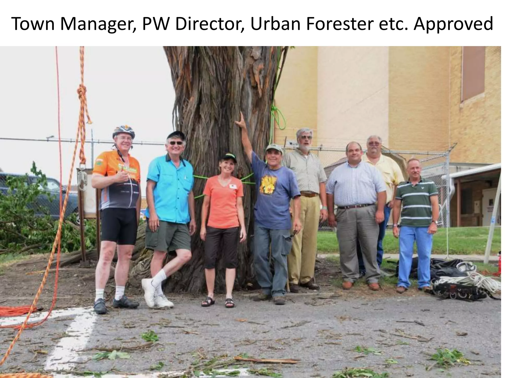 Town Manager, PW Director, Urban Forester etc. Approved
 