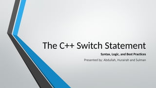 Mastering the C++ Switch Statement: Syntax, Logic, and Best Practices ...
