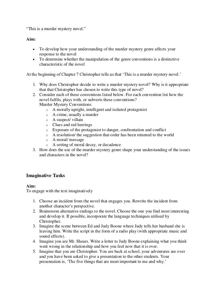 an analysis of the curious incident Reading the chapters activities to do on many, but not all, chapters in order to break up the text, the chapters have been grouped into five sections: the opening . an analysis of the curious incident Reading the chapters activities to do on many, but not all, chapters in order to break up the text, the chapters have been grouped into five sections: the opening .