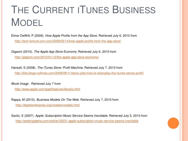The Current I Tunes Business Model