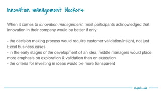 @danto_ma
Innovation management blockers
When it comes to innovation management, most participants acknowledged that
innov...