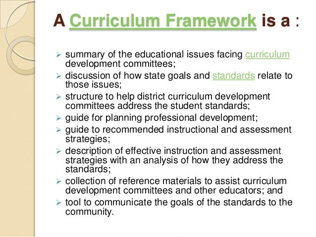 The Curriculum Framework the-curriculum-framework