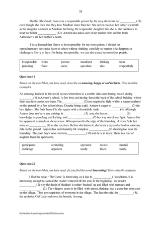 The Curse - Model Questions and Answers (SPM) | DOCX