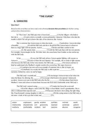The Curse - Model Questions and Answers (SPM) | DOCX