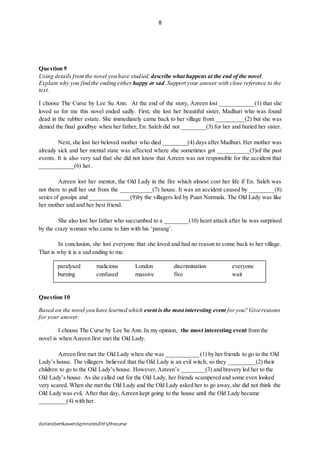 The Curse - Model Questions and Answers (SPM) | DOCX