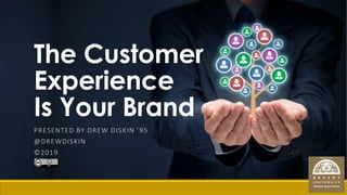 The Customer
Experience
Is Your Brand
PRESENTED BY DREW DISKIN ’95
@DREWDISKIN
©2019
Hosted by
 