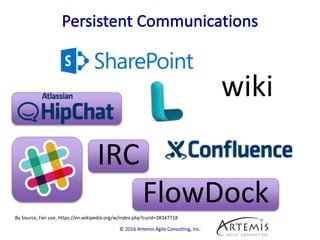 © 2016 Artemis Agile Consulting, Inc.© 2016 Artemis Agile Consulting, Inc.
IRC
wiki
By Source, Fair use, https://en.wikipedia.org/w/index.php?curid=38347718
FlowDock
 