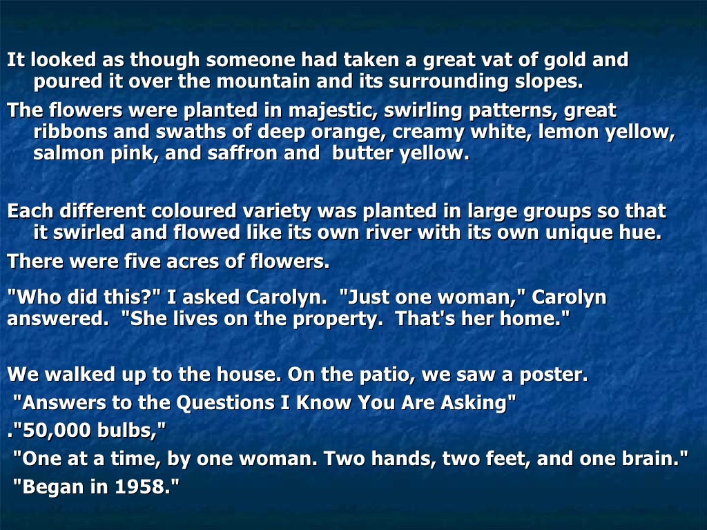 The Daffodil Principle