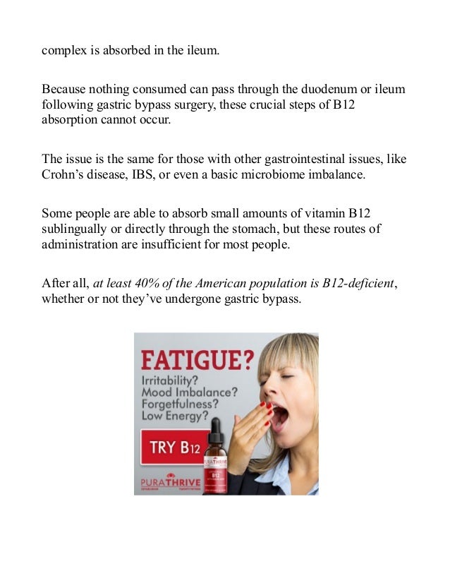 The Danger of B12 Deficiency after Gastric Bypass Surgery