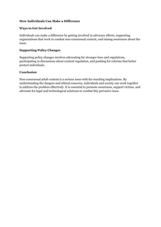The Dangers and Ethical Implications of Non-Consensual Adult Content