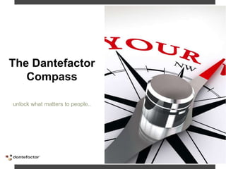 The Dantefactor
Compass
unlock what matters to people..
 
