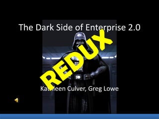 The Dark Side of Enterprise 2.0




     Kathleen Culver, Greg Lowe
 