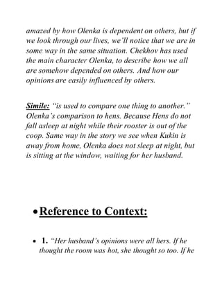 Anton Chekhov as writer and The Darling Text Analysis | DOCX