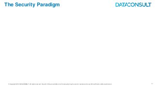 © Copyright 2016 DATACONSULT All rights reserved. No part of this presentation in all its property may be used or reproduced in any form without a written permission 30
The Security Paradigm
 
