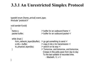 Lecture Notes Unit III The DataLink Layer | PDF