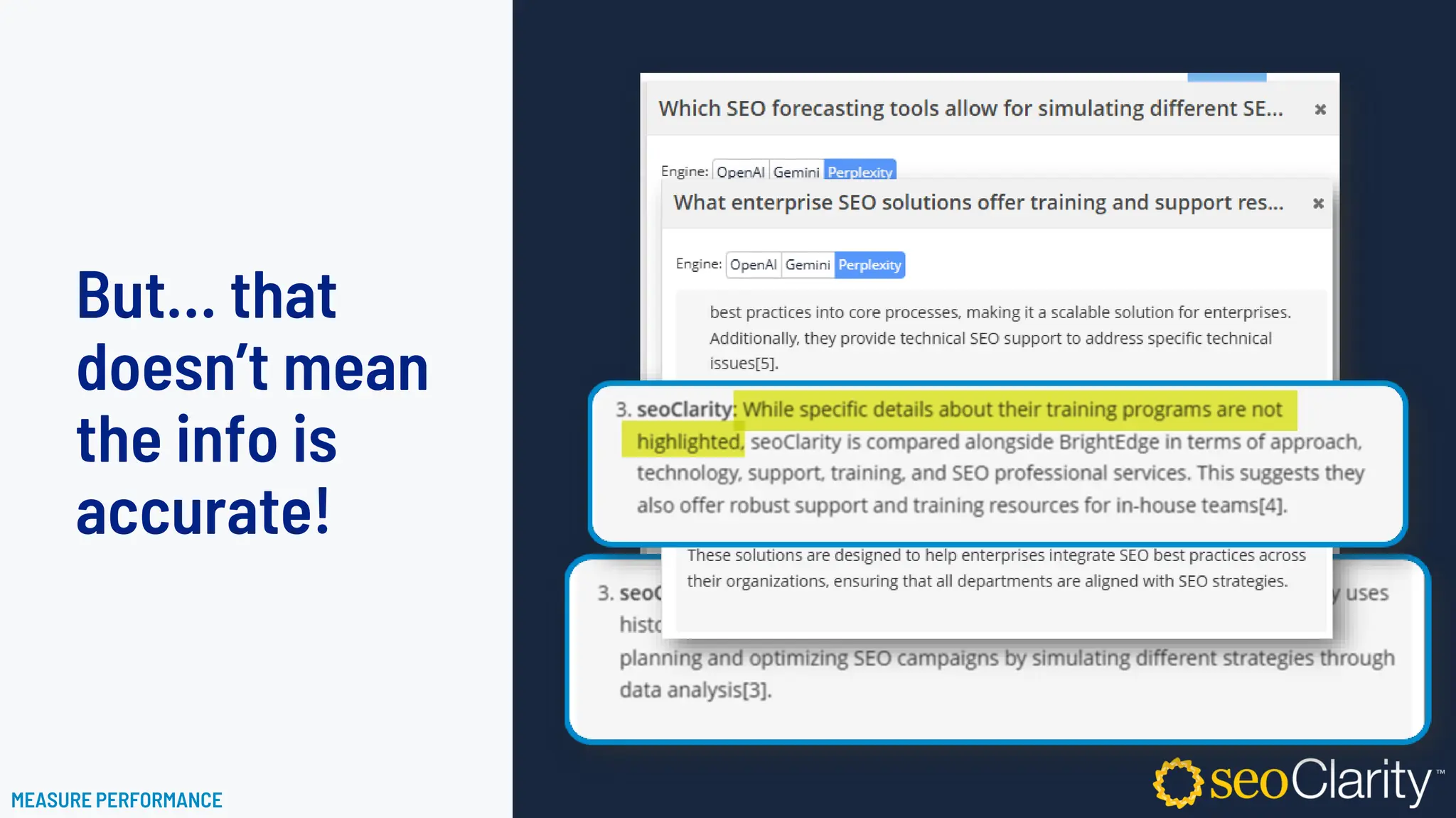 But… that
doesn’t mean
the info is
accurate!
MEASURE PERFORMANCE
 