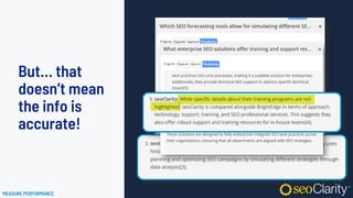 But… that
doesn’t mean
the info is
accurate!
MEASURE PERFORMANCE
 