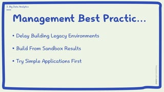 Management Best Practic...
Delay Building Legacy Environments
Build From Sandbox Results
Try Simple Applications First
3. Big Data Analytics
 